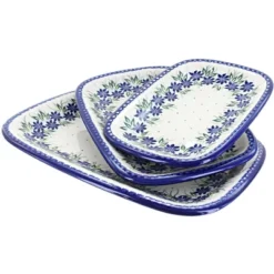 Blue Rose Polish Pottery 6200 Vena 3 Piece Rectangular Serving Set 23 Blue Rose Polish Pottery 6200 Vena 3 Piece Rectangular Serving Set -Northlight Sale Store GUEST c0249c86 4553 4489 a733 26677973299d