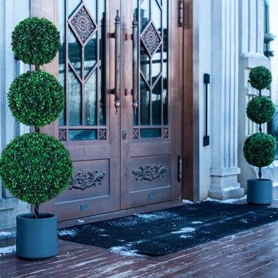 3FT 4FT Triple Ball Topiary Artificial Tree Faux Shrubs Plant Realistic Silk Tree With Gray Planter For Home Or Office Outdoor Decoration Set Of 2 8 3FT 4FT Triple Ball Topiary Artificial Tree Faux Shrubs Plant Realistic Silk Tree With Gray Planter For Home Or Office Outdoor Decoration Set Of 2 - Image 8