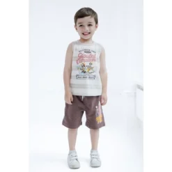 Disney T-Shirt Tank Top French Terry Shorts 3 Piece Outfit Set Little Kid To Big Kid