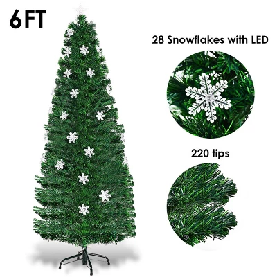 Costway 6FT Pre-Lit Fiber Optic Christmas Tree Multicolor Lights 2 Costway 6FT Pre-Lit Fiber Optic Christmas Tree Multicolor Lights - Image 2
