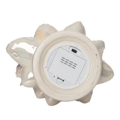 Transpac 13.6 Inch White Holiday Tree With Pearlescent Glaze Decorative Stoneware For Christmas Decor 4 Transpac 13.6 Inch White Holiday Tree With Pearlescent Glaze Decorative Stoneware For Christmas Decor - Image 4