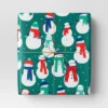30" 50 Sq Ft Christmas Roll Wrap Snowmen On Green - Wondershop™