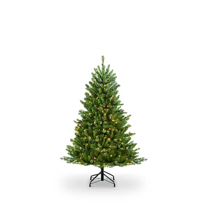 Puleo 4.5ft Pre-lit Forest Fir Artificial Christmas Tree: Hinged Branches, 250 Clear Lights, Indoor Use, Includes Stand 2 Puleo 4.5ft Pre-lit Forest Fir Artificial Christmas Tree: Hinged Branches, 250 Clear Lights, Indoor Use, Includes Stand - Image 2