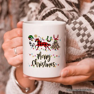 Horse Buffalo Plaid Christmas Mug, Equestrian Gift (Non-Custom Only)| OrnamentallyYou 2 Horse Buffalo Plaid Christmas Mug, Equestrian Gift (Non-Custom Only)| OrnamentallyYou - Image 2