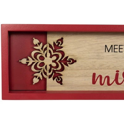 Northlight Framed "Meet Me Under The Mistletoe" Christmas Wall Decoration - 11.75" - Red 5 Northlight Framed "Meet Me Under The Mistletoe" Christmas Wall Decoration - 11.75" - Red - Image 5