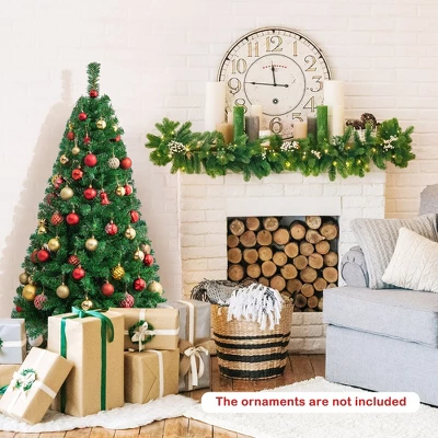 Costway 5/6/7/8 FT Artificial Christmas Tree Unlit Christmas Tree With 350/650/950/1138 Branch Tips Foldable Metal Stand 2 Costway 5/6/7/8 FT Artificial Christmas Tree Unlit Christmas Tree With 350/650/950/1138 Branch Tips Foldable Metal Stand - Image 2