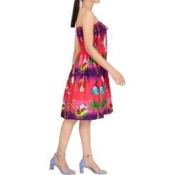 HAPPY BAY Women's Casual Beach Summer A Line Slit Smocked Mini Dress Short Strapless Christmas Outfits For Women One Size Santa Reindeer Sleigh, Pink -Northlight Sale Store GUEST c5a13d2f 3fb9 4639 a2b0 1a5e16c96fad 1