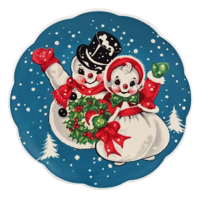 Mr. Christmas Nostalgic Ceramic Scalloped Christmas Plate Set - Bold - 8" - Set Of 4 4 Mr. Christmas Nostalgic Ceramic Scalloped Christmas Plate Set - Bold - 8" - Set Of 4 - Image 4