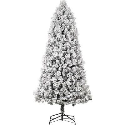 Artificial Christmas Tree With White Lights & Foldabe Metal Stand, Flocked Christmas Pine Trees For Home, Holiday Decoration 8 Artificial Christmas Tree With White Lights & Foldabe Metal Stand, Flocked Christmas Pine Trees For Home, Holiday Decoration - Image 8