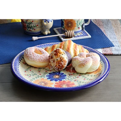 Blue Rose Polish Pottery 136 Vena Large Round Platter 2 Blue Rose Polish Pottery 136 Vena Large Round Platter - Image 2