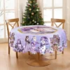 LOVEVOOK Merry Christmas Tablecloth, Christmas Tree Tablecloth, Stain Resistant Dining Table Cover For Holiday Decor