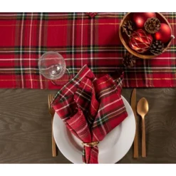Design Imports Christmas Metallic Plaid Table Runner, Red Tartan, 14X72" 8 Design Imports Christmas Metallic Plaid Table Runner, Red Tartan, 14X72" -Northlight Sale Store GUEST c9910841 2411 4099 8daf 73957336fb4a