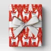 30” 20 Sq Ft Christmas Roll Wrap Scandinavian Trees And Deer On Red - Wondershop™