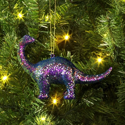 5" Christmas Plastic Chunky Glitter Dinosaur Ornament Purple - Wondershop™ 1 5" Christmas Plastic Chunky Glitter Dinosaur Ornament Purple - Wondershop™