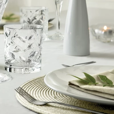 Lorren Home Trends Laurus Crystal Double Old Fashioned Set Of 6 2 Lorren Home Trends Laurus Crystal Double Old Fashioned Set Of 6 - Image 2