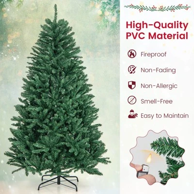 Costway 6ft Hinged Artificial Christmas Tree Unlit Douglas Full Fir Tree W/ 1355 Tips 6 Costway 6ft Hinged Artificial Christmas Tree Unlit Douglas Full Fir Tree W/ 1355 Tips - Image 6