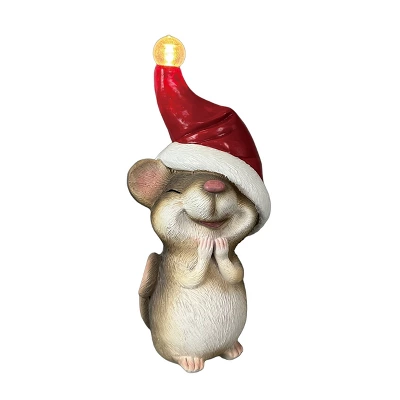 Transpac Resin LED Mouse With Red Hat Multicolor Tabletop Christmas Decor Battery Operated Prelit Indoor Gift 1 Transpac Resin LED Mouse With Red Hat Multicolor Tabletop Christmas Decor Battery Operated Prelit Indoor Gift