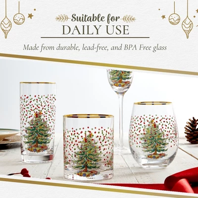 Spode Christmas Tree 15 Fl. Oz. Highball Glass (Set Of 4), Polka Dot - Classic Highball Glasses & Barware, Cocktail Glasses For Mixed Drinks 4 Spode Christmas Tree 15 Fl. Oz. Highball Glass (Set Of 4), Polka Dot - Classic Highball Glasses & Barware, Cocktail Glasses For Mixed Drinks - Image 4