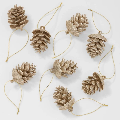 8ct Glittered Pinecone Christmas Tree Ornament Set - Wondershop™ 2 8ct Glittered Pinecone Christmas Tree Ornament Set - Wondershop™ - Image 2