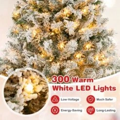 Costway 6 FT/7FT/8FT Pre-Lit Christmas Tree 3-Minute Quick Shape Flocked Decor With 300/450/600 LED Lights 17 Costway 6 FT/7FT/8FT Pre-Lit Christmas Tree 3-Minute Quick Shape Flocked Decor With 300/450/600 LED Lights -Northlight Sale Store GUEST cf19f28d ca5f 40c5 975a 7b8e1252c036