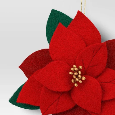 Christmas Fabric Poinsettia Ornament - Wondershop™ 2 Christmas Fabric Poinsettia Ornament - Wondershop™ - Image 2