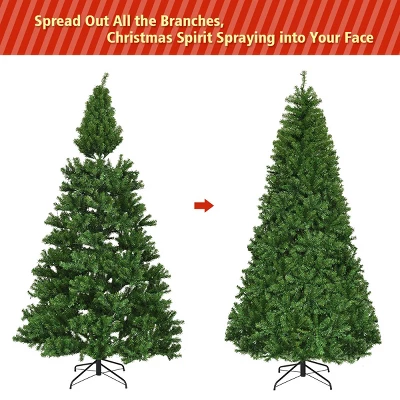 Costway 8Ft Pre-Lit Artificial Christmas Tree Hinged 750 LED Lights 5 Costway 8Ft Pre-Lit Artificial Christmas Tree Hinged 750 LED Lights - Image 5