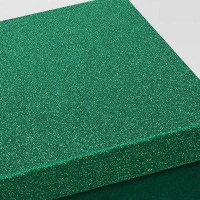 Christmas Wrap Essentials Medium Square Box Green Glitter - Wondershop™ 2 Christmas Wrap Essentials Medium Square Box Green Glitter - Wondershop™ - Image 2
