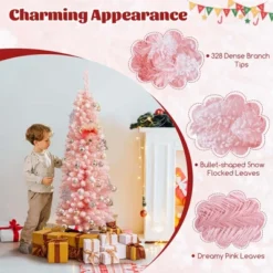 Costway 5/6/7/8 FT Artificial Pink Christmas Tree With 328/460/635/1000 Branch Tips Folding Metal Stand 18 Costway 5/6/7/8 FT Artificial Pink Christmas Tree With 328/460/635/1000 Branch Tips Folding Metal Stand -Northlight Sale Store GUEST d114d22a 2745 42ff b16f ba7484632fbc
