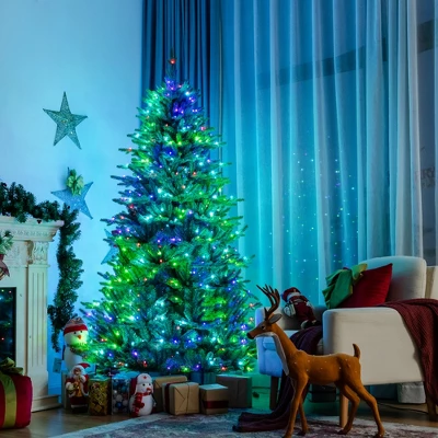 Costway 6ft7ft8ft App-Controlled Pre-lit Christmas Tree Multicolor Lights W/ 15 Modes 1 Costway 6ft7ft8ft App-Controlled Pre-lit Christmas Tree Multicolor Lights W/ 15 Modes