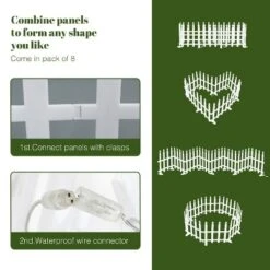 LuxenHome 8-Piece Light Show Fence Design Outdoor Holiday Decoration White 19 LuxenHome 8-Piece Light Show Fence Design Outdoor Holiday Decoration White -Northlight Sale Store GUEST d1a56ba3 c2f3 4fa0 95f4 e5f0774b0707