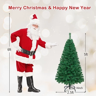 Costway 5/6/7/8 FT Artificial Christmas Tree Unlit Christmas Tree With 350/650/950/1138 Branch Tips Foldable Metal Stand 4 Costway 5/6/7/8 FT Artificial Christmas Tree Unlit Christmas Tree With 350/650/950/1138 Branch Tips Foldable Metal Stand - Image 4