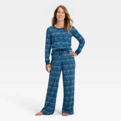 Women's Hanukkah Ribbed Long Sleeve Shirt And Pants Holiday Matching Family Pajama Set - Wondershop™ Blue 8 Women's Hanukkah Ribbed Long Sleeve Shirt And Pants Holiday Matching Family Pajama Set - Wondershop™ Blue -Northlight Sale Store GUEST d39b5ae3 d20c 427f 859e 99a617f5fead