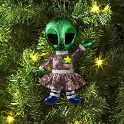 5.25" Christmas Fabric Metallic Alien Ornament - Wondershop™ 1 5.25" Christmas Fabric Metallic Alien Ornament - Wondershop™