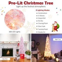 Costway 7FT Pre-Lit Snow Flocked Hinged Pencil Christmas Tree W/ 300 Lights & 8 Modes 15 Costway 7FT Pre-Lit Snow Flocked Hinged Pencil Christmas Tree W/ 300 Lights & 8 Modes -Northlight Sale Store GUEST d658e56c d018 4cdc b1d8 53cd88e5413e