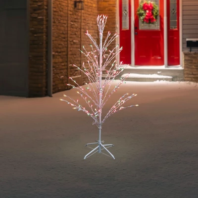 Northlight 4' Prelit Artificial Christmas Tree White Lighted Cascade Twig Outdoor Decoration - Multi-Color Lights 2 Northlight 4' Prelit Artificial Christmas Tree White Lighted Cascade Twig Outdoor Decoration - Multi-Color Lights - Image 2