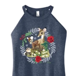 Women's - Disney - Christmas - Family In The Forest Graphic High Neck Tank