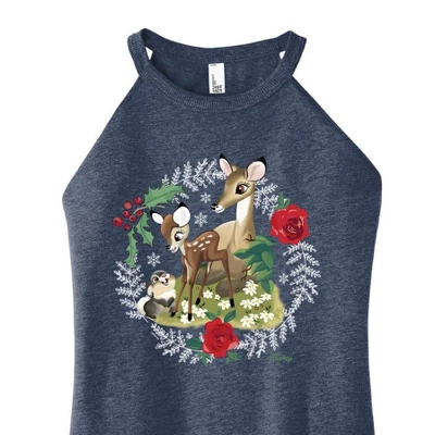 Women's - Disney - Christmas - Family In The Forest Graphic High Neck Tank 1 Women's - Disney - Christmas - Family In The Forest Graphic High Neck Tank