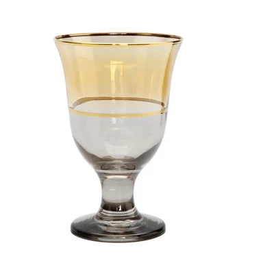 Classic Touch Set Of 6 Amber/Gold Water Glasses 2 Classic Touch Set Of 6 Amber/Gold Water Glasses - Image 2