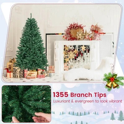Costway 6ft Hinged Artificial Christmas Tree Unlit Douglas Full Fir Tree W/ 1355 Tips 5 Costway 6ft Hinged Artificial Christmas Tree Unlit Douglas Full Fir Tree W/ 1355 Tips - Image 5