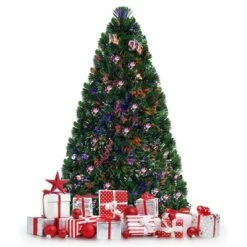 Costway 6Ft Pre-Lit Fiber Optic PVC Christmas Tree Metal Holiday -Northlight Sale Store GUEST da7fb3b9 7cc9 4178 a5a8 b6ae4cac9149