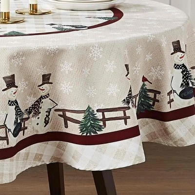 Avanti Linens Country Snowman 70" Round Tablecloth 2 Avanti Linens Country Snowman 70" Round Tablecloth - Image 2