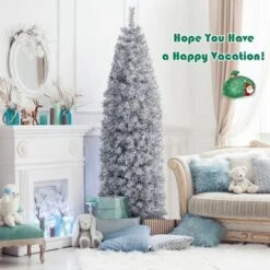 Costway 7 FT Pre-Lit Christmas Tree Hinged Slim Pencil W/ 350 LED Lights 670 Branch Tips 12 Costway 7 FT Pre-Lit Christmas Tree Hinged Slim Pencil W/ 350 LED Lights 670 Branch Tips -Northlight Sale Store GUEST dac0bb65 5164 42ce 86c5 af27b56249bb