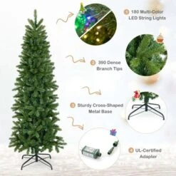 Costway 5FT Pre-Lit Hinged Artificial Christmas Tree With 390 Tips & 180 Multicolor Lights 14 Costway 5FT Pre-Lit Hinged Artificial Christmas Tree With 390 Tips & 180 Multicolor Lights -Northlight Sale Store GUEST dad249e4 3168 4ef8 bf79 4162eb42494d