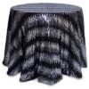 Melrose 96" Black And Silver Colored Round Sequined Christmas Tablecloth