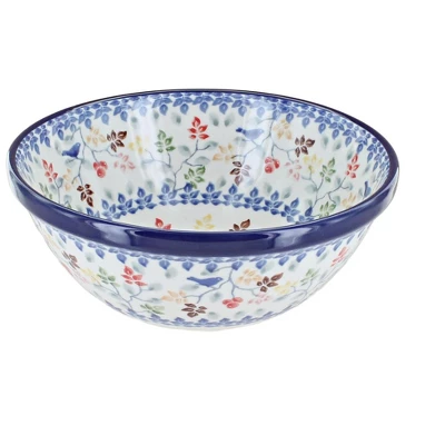 Blue Rose Polish Pottery Ceramika Artystyczna Cereal Bowl 3 Blue Rose Polish Pottery Ceramika Artystyczna Cereal Bowl - Image 3