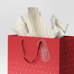 8ct Christmas Tissue Paper Gold/White - Wondershopâ˘