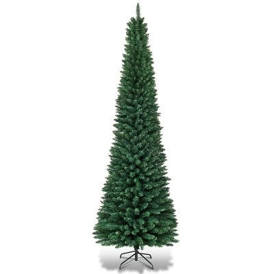 Costway 5'/6'/7'/8' /9' PVC Artificial Pencil Christmas Tree Slim Green 12 Costway 5'/6'/7'/8' /9' PVC Artificial Pencil Christmas Tree Slim Green - Image 12