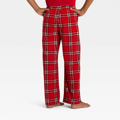 Kids' Plaid Microfleece Holiday Matching Family Pajama Pants - Wondershop™ Red 2 Kids' Plaid Microfleece Holiday Matching Family Pajama Pants - Wondershop™ Red - Image 2