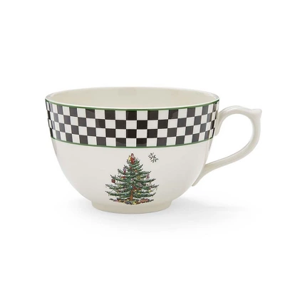 Spode Jumbo Christmas Mug - 20 Oz Porcelain Oversized Cup With Handle Featuring Holiday Tree Motif, Microwave & Dishwasher Safe 1 Spode Jumbo Christmas Mug - 20 Oz Porcelain Oversized Cup With Handle Featuring Holiday Tree Motif, Microwave & Dishwasher Safe