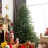 Costway 7ft Artificial Christmas Spruce Hinged Tree W/ 1260 Mixed PE & PVC Tips